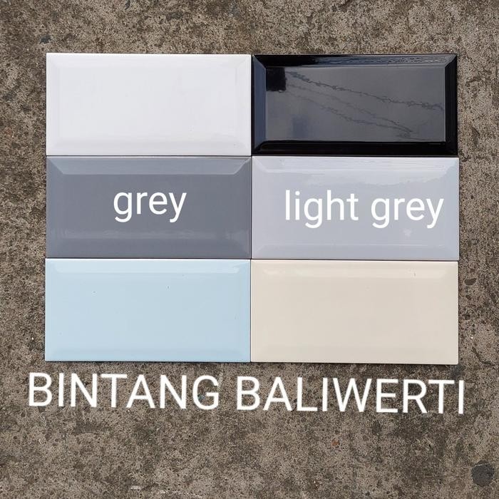 Lansungkirim- Keramik 10X20 Hitam Bevel Mustika Bevel Black