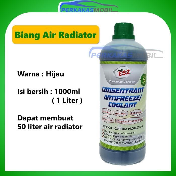 Ready Konsentrat Biang Air Radiator Hijau ES2 isi 1 Liter 1000ml Coolant