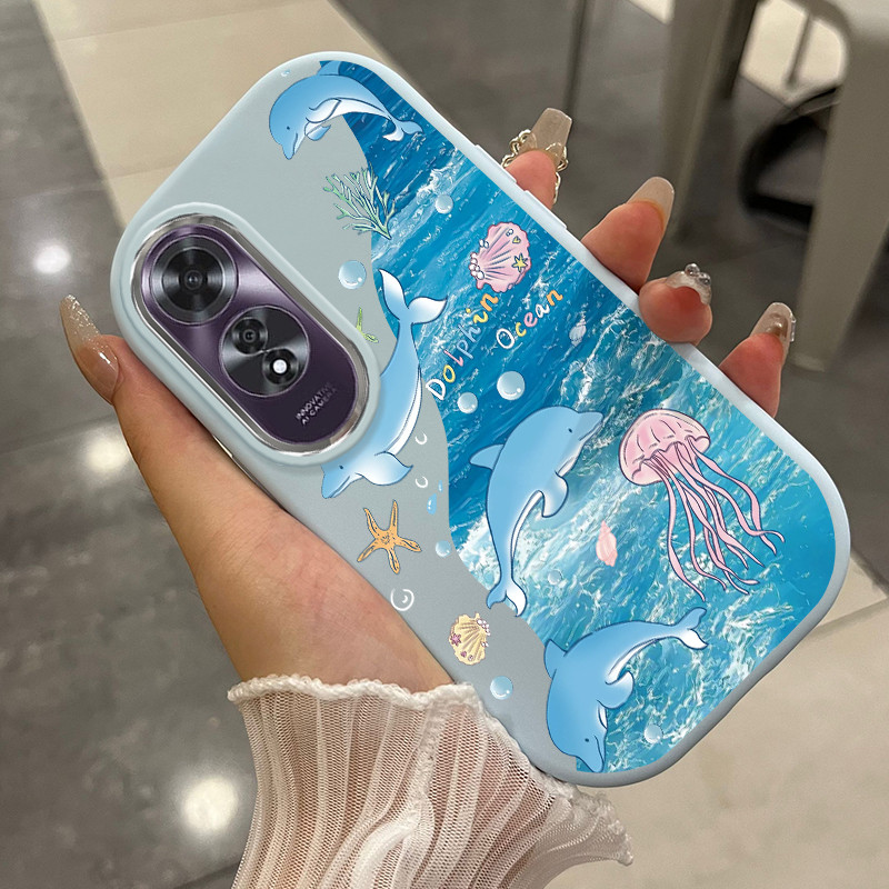 Casing Hp Untuk OPPO A60 Case Casing Hiu bintang laut HP Kasing bulat gemuk Cesing Silikon Softcase