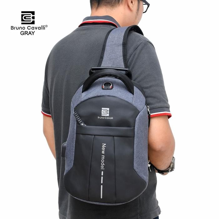 c0nc- Bruno Cavalli Tas Selempang Pria Black Box Mark Iii Design Anti Maling & Water Proof