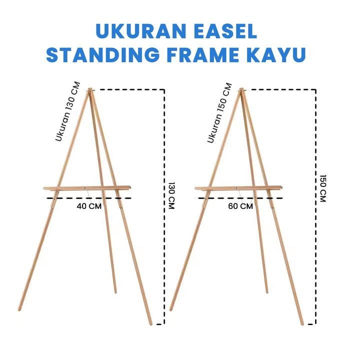 ProsesCPT- Easel Stand Kayu Standing Frame Penyangga Canvas Foto Welcome Sign Wedding Papan