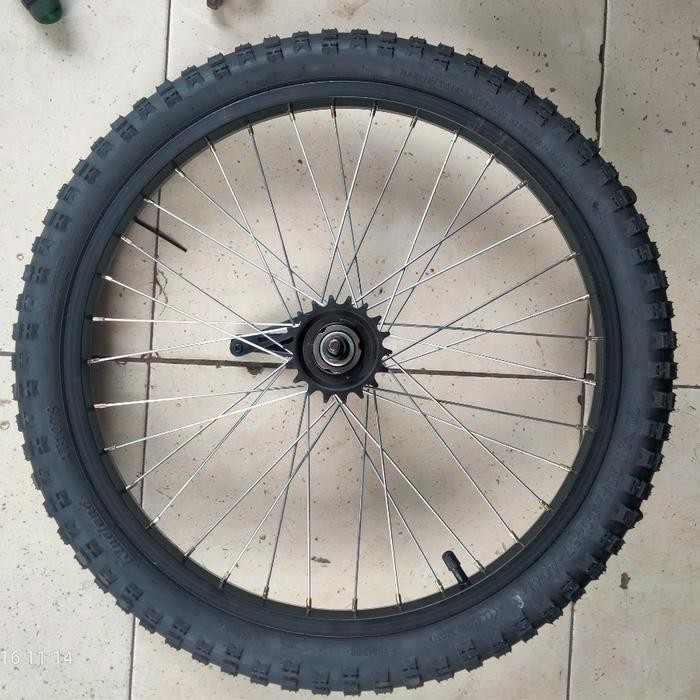 Wimcycle United - Velg Wheelset Sepeda Ukuran 20 Inc Rem Torpedo Bmx Lengkap Dengan Ban Luar Dalam