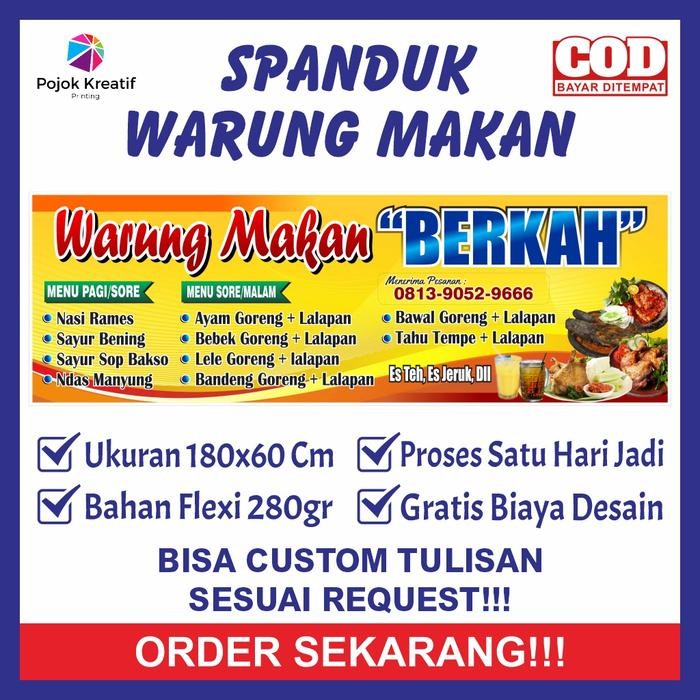 ASLI Spanduk Sepanduk Banner Baner Bener Backdrop Usaha Jual Jualan Warung Wg Makanan Minuman Nasi