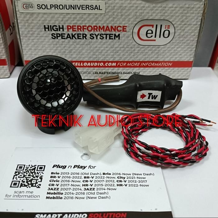 Tweeter Fullrange Cello Solution Pro-Solution Fit Plus Soket Pnp Honda
