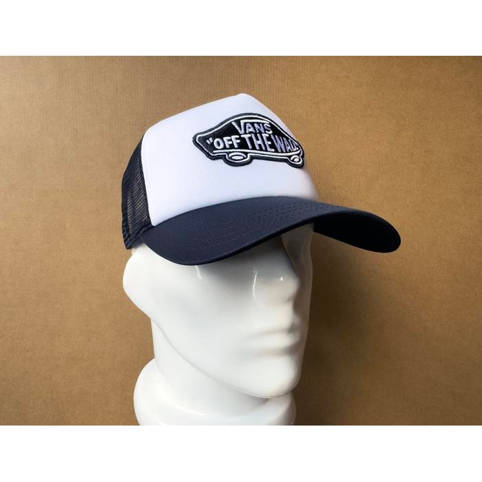 Topi Vans Classic Patch Curved Bill Trucker Black/White Hat 100% Original Resmi