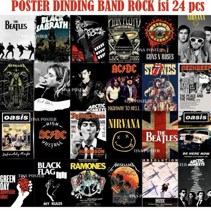 [isi 24] Poster Dinding Tema Band Rock Poster Band Metal