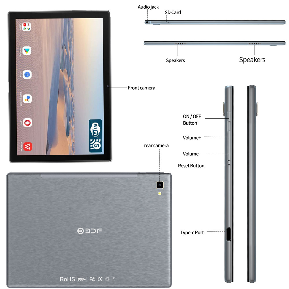 10.1 Inch Tablets Android 13 ,8GB + 256GB 4G Phone Call Smart Pc Android Tablet Android, Tablet
