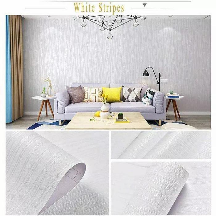 NEW!! Wallpaper Dinding Polos Embos Wave Kertas Pvc