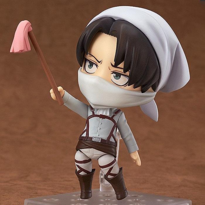 HOT SALE ANIME ATTACK ON TITAN ERWIN SMITH LEVI ACKERMAN 10CM NENDOROID ACTION TERMURAH