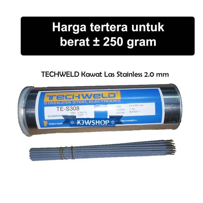 "New" Kawat Las Stainless Steel 2.0 mm x 250mm TECHWELD Kawat Las Stainless 2,0mm Kawat Stainless