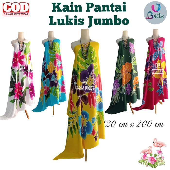 Kain Bali Pantai/Kain Bali Motif Lukis Jumbo/Kain Bali Halus & Lembut