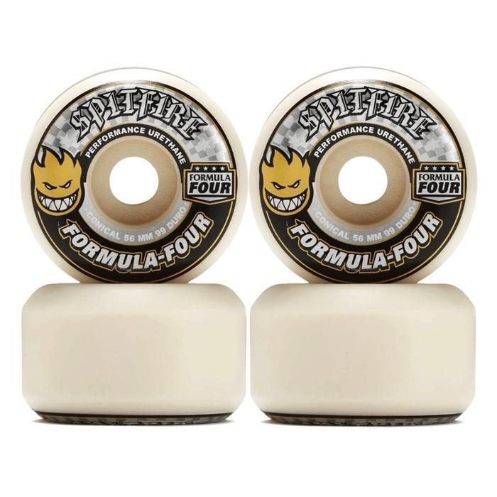 Spitfire F4 Conical Yellow Print 56mm 99D Skateboard Wheels