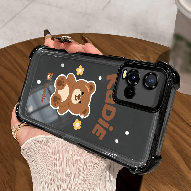 Casing Hp untuk VIVO Y21 Y21S Y21t y21e Y21a Y33t Y33S T1x 4G Y21G Case Casing pola beruang plush Ke