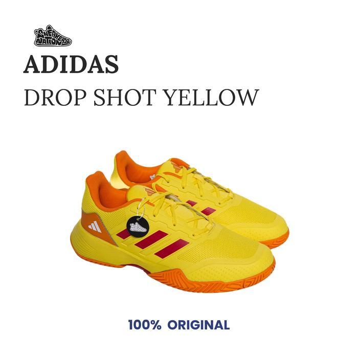Sepatu Tenis Padel Badminton Pria Adidas Drop Shot Yellow Men Shoes Produk Unggulan