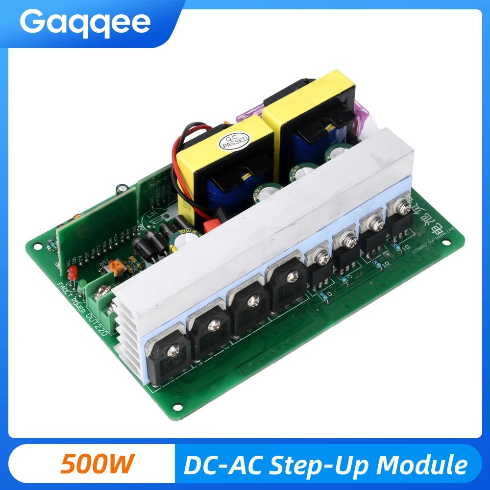 Jeramii 500W DC-AC Step-Up Converter DC 12-14.5V to AC 220V Inverter Module with Switch and Fan Inte
