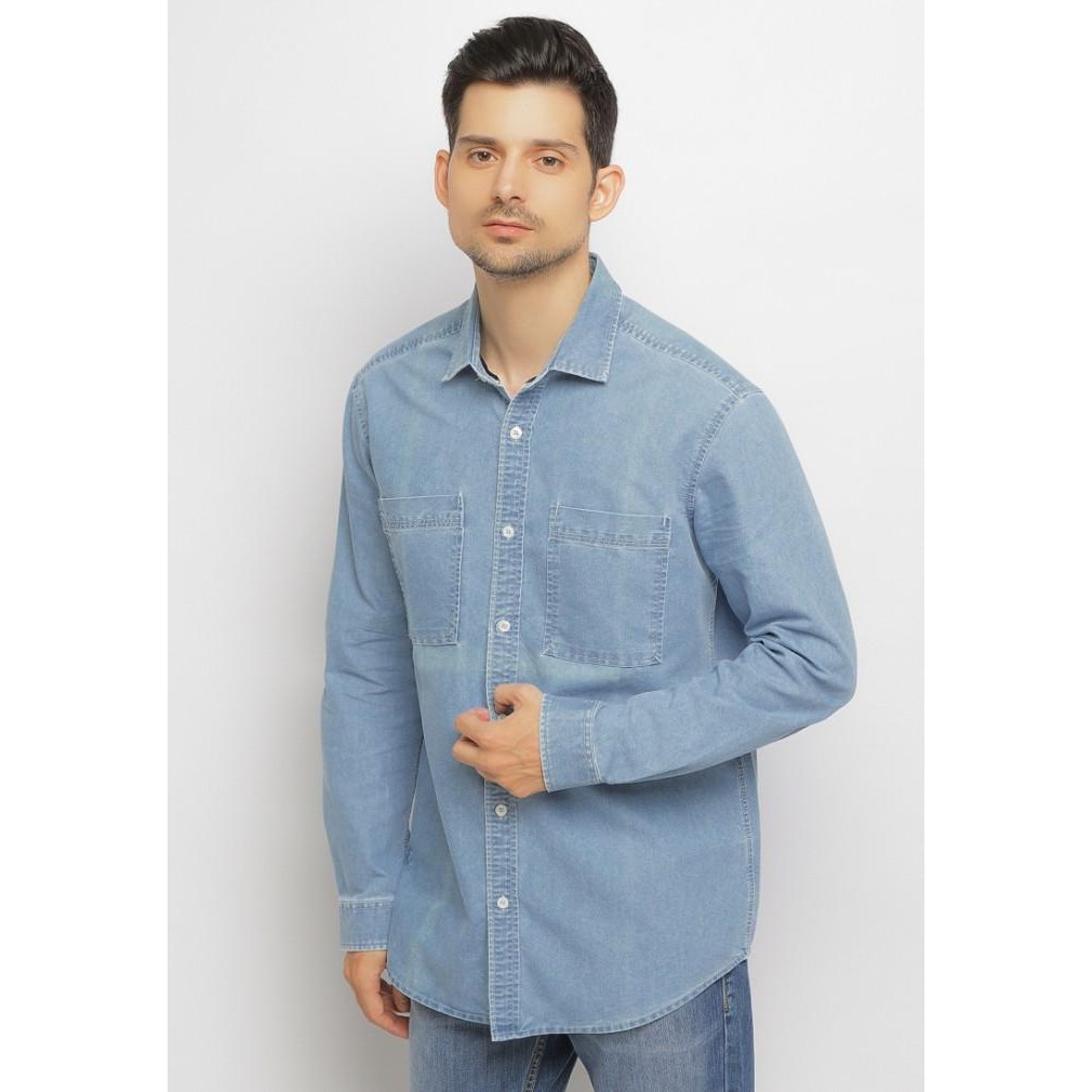 Kemeja Pria Lengan Panjang Denim Lois Jeans Kll364D