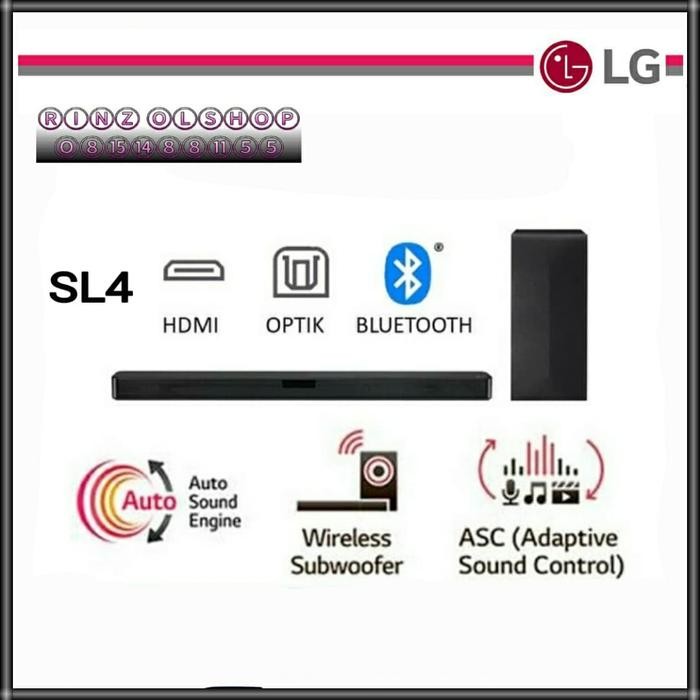 SOUNDBAR LG SL4 WIRELESS SUBWOOFER BLUETOOTH 2.1CH 330 WATT SPEAKER