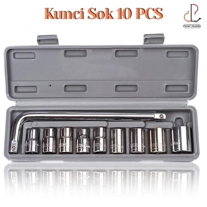 Kunci Shock 10 PCS 10PCS 10in1 10 in 1 Obeng Pas Sok Shok Sock Socket Tool Kit Alat Perbaikan