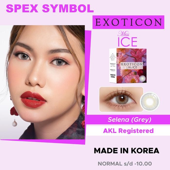 Pilihan- Spex Symbol Miss Ice Selena ( Grey ) By Exoticon Softlen Gray
