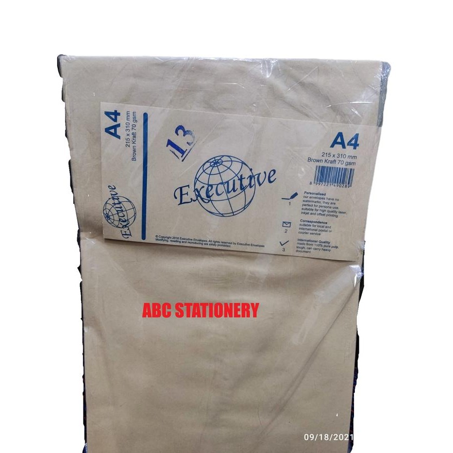 

Pilihan- Amplop Coklat A4 Executive ( Isi 100 )