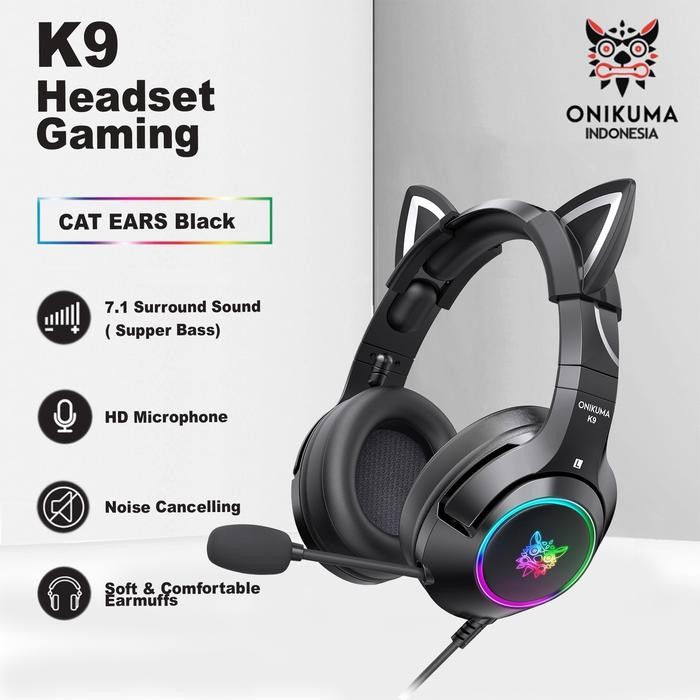 PROMO ONIKUMA K9 Headset Gaming Elite Stereo Headphone Gaming Original - Earphones Gaming Karakter