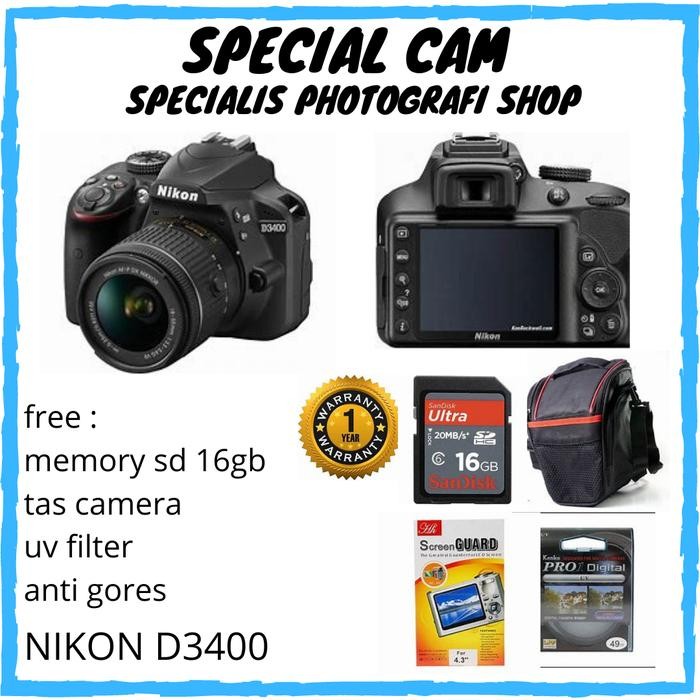 CAMERA NIKON D3400 KIT 18-55MM / NIKON D 3400 KIT 18-55MM Shopeseler