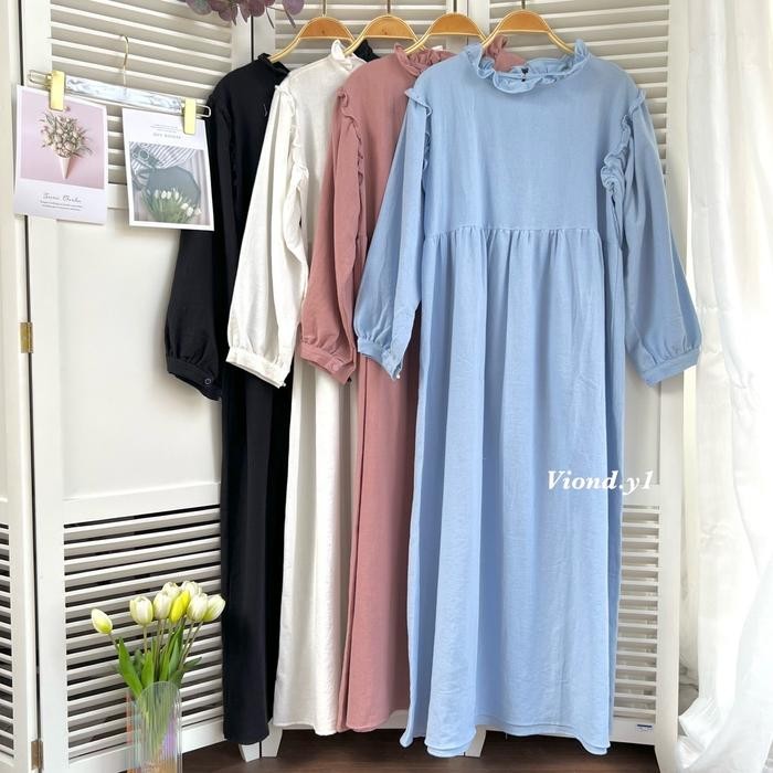 Pilihan- Maxi Hijab Longdres Korea Dress Korea Wanita Bahan Linen Premium / Tunik Panjang 135