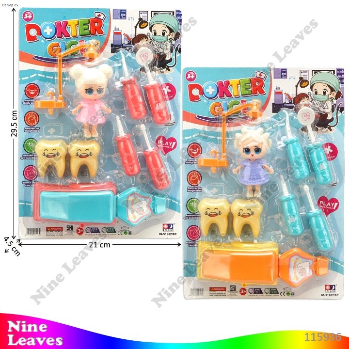 Mainan Edukasi Anak Dokter Set Dokter Gigi + Boneka dan Acc Dokter Gigi