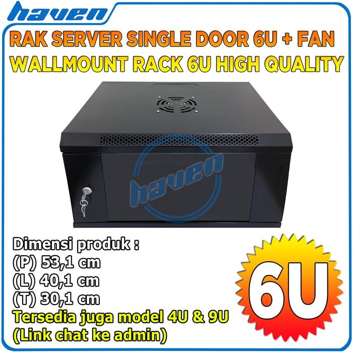 Wallmount Rack 6U / Rak Server Single Door 6U / Wallmount Rack Single Door Rack Server 6U /