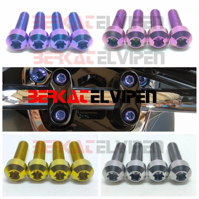 Ready Stock Baut Titanium Penjepit Raiser Stang Beat Street Pcx Lokal 150 160 Adv