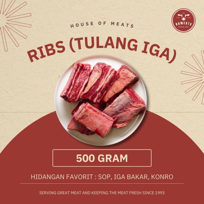 Pilihan- Daging Tulang Iga Sapi Lokal Segar (Fresh) 500 Gram Murah