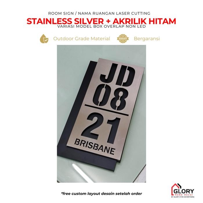 Nomor Rumah Timbul Stainless & Galvanil