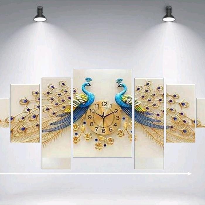Jam Dinding Hias Merak/Jam Dinding Besar