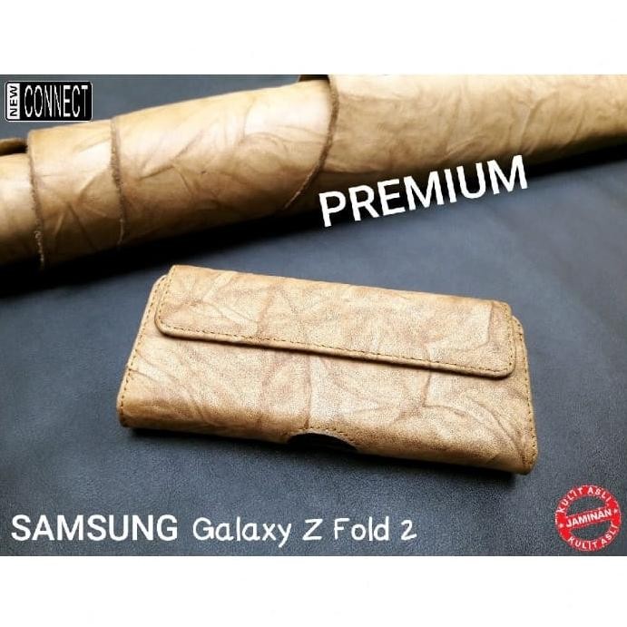 Sarung dompet hp samsung galaxy z fold 2 kulit sapi premium