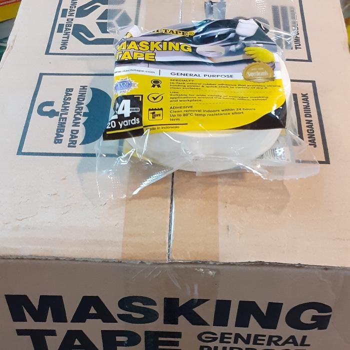 

Lakban Kertas Masking Tape Naci 24 X 18M Isi 96Rol Per Karton