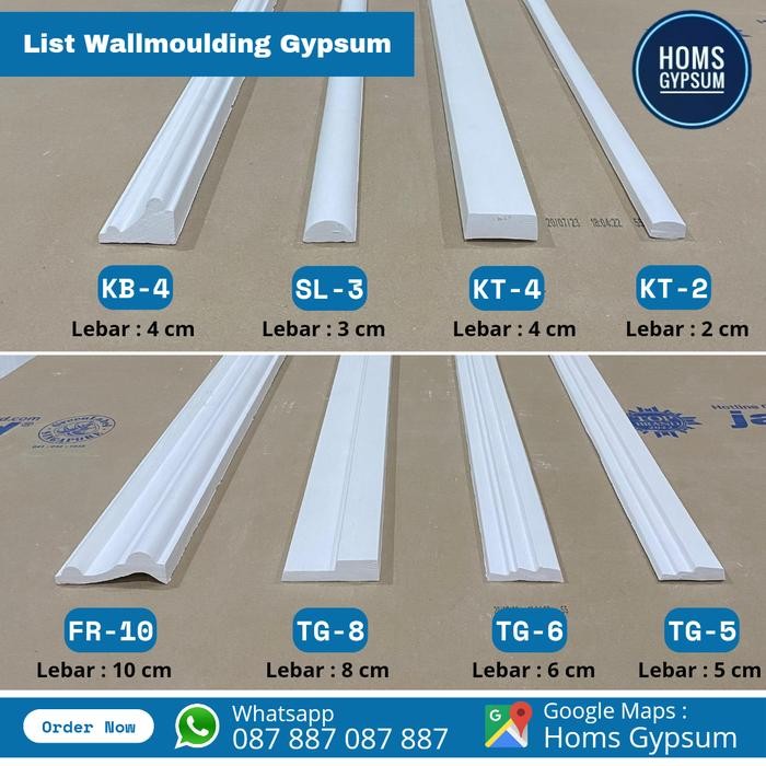 New list gypsum biding polos 5cm (wall moulding)