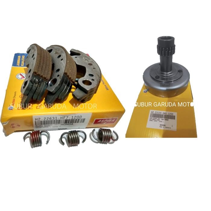 Kampas Ganda Mangkok Lonceng Corong Set Grand Supra X 100 Aspira Ori