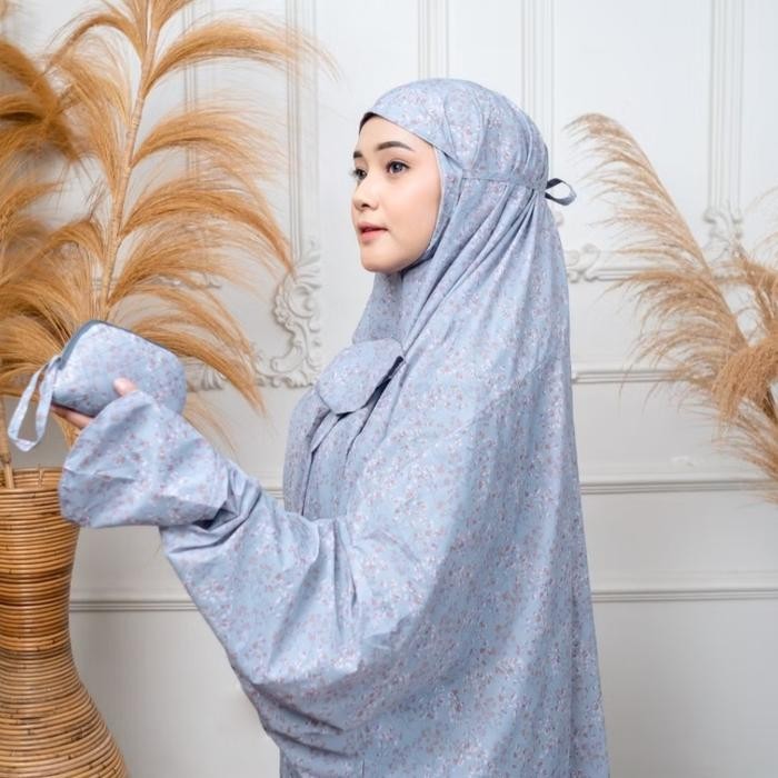 Mukena Terusan Mini Travelling Mini Pouch Parasut Korea