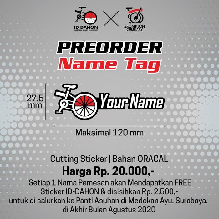 

OJ PO Stucker Name Tag ID-Dahon