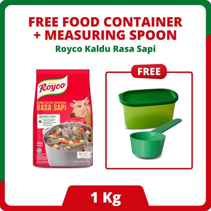 

Stok Baru [FREE Food Container + Measuring Spoon] Buy 1 Royco Bumbu Penyedap Rasa Sapi Pouch 1Kg