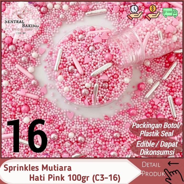 

Stok Baru Sprinkel Mutiara Hati Pink 100gr (C3-16)/ Springkel Sprinkle Pearl Kue