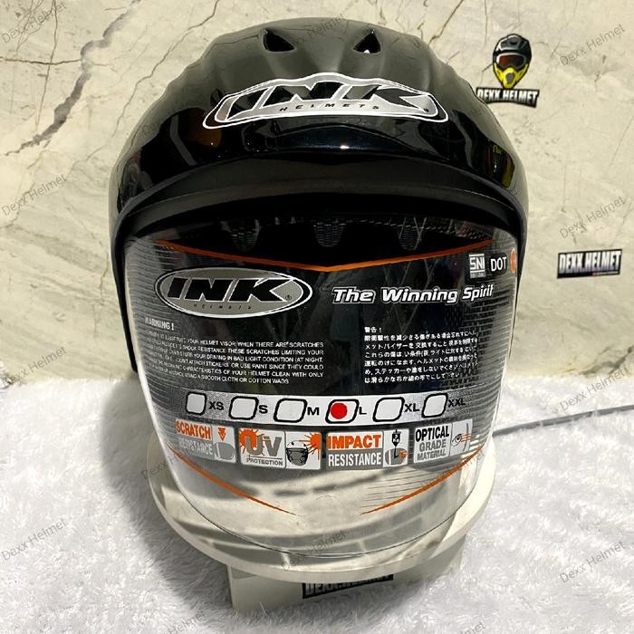 OJ Helm INK CX390 Batman Solid Putih Glossy / White Metalic Original Half Face Helmet Kaca