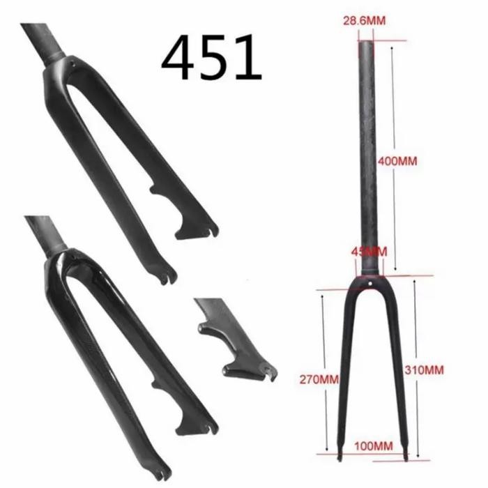 Ready Fork Carbon 20 Inch 22 Inch Disc Brake Fork Carbon Sepeda Lipat BMX