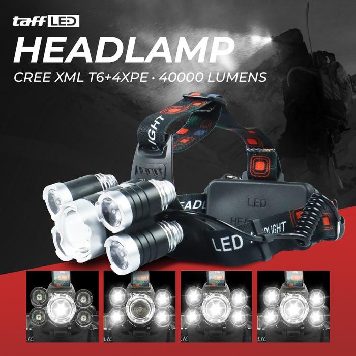 Ready Senter led kepala senter head lamp Led light Cree Xml T6 40 rb lumens