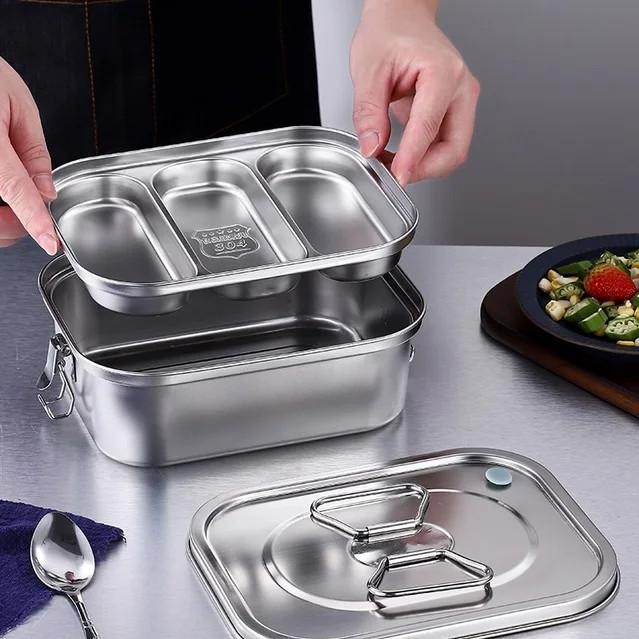 Kotak Makan Bento Lunch Box Stainless Lock N Lock Food Grade Pasti Ori
