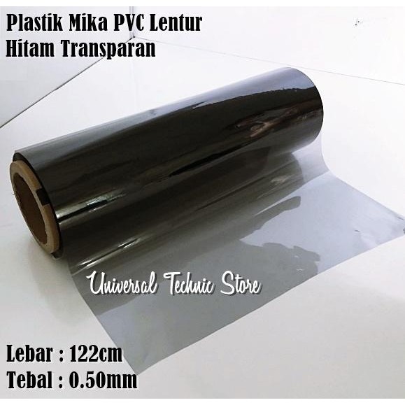 Plastik Mika Lentur Pvc Warna Hitam Lebar 122Cm Tebal 0,50Mm Pasti Diskon