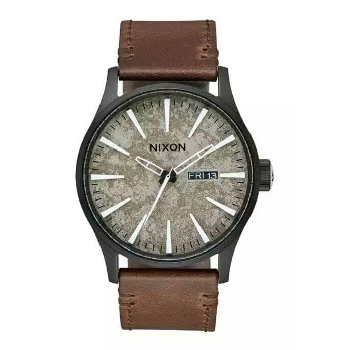 Nixon A1052687 Sentry Leather Black Concrete