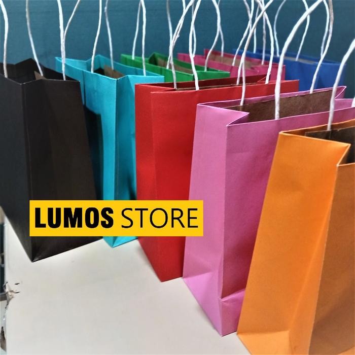 Tas Kertas Hadiah Warna Merah Pastel Polos paper bag Kado