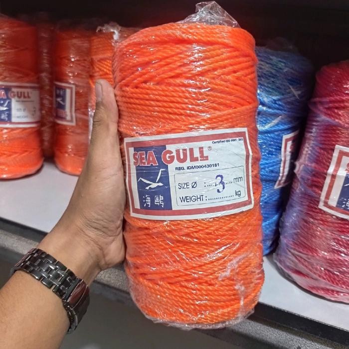 Promo Tali Tambang 3 Mm 1 Roll Panjang 200 Meter Seagull / Tali Layangan / Tali Tampar / Tali 3 Mm /