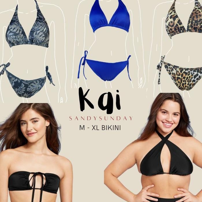 BERKUALITAS Bikini Pantai XL KAI Bikini Tali Set Jumbo Bikini Tali Lebar Plus Size